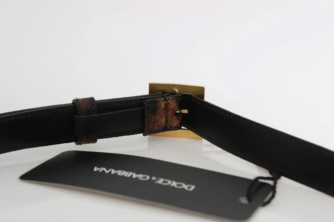 Brown Leopard Gold Buckle Belt