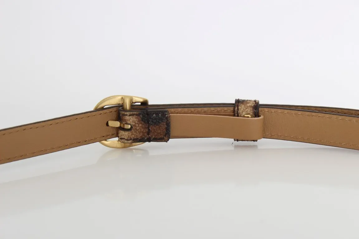 Brown Leopard Gold Buckle Belt