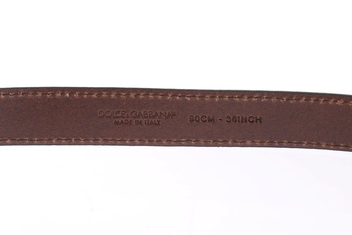 Brown Leopard Print Gold Buckle Belt