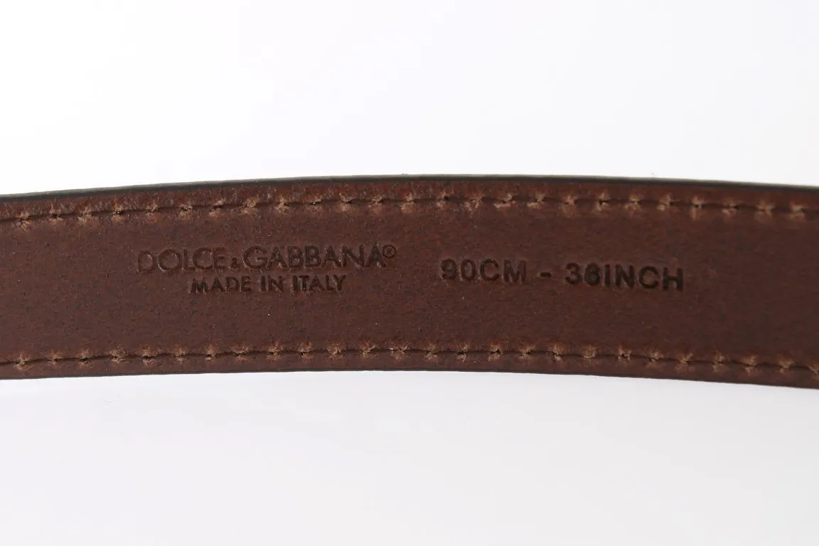 Brown Leopard Print Silver Buckle Belt