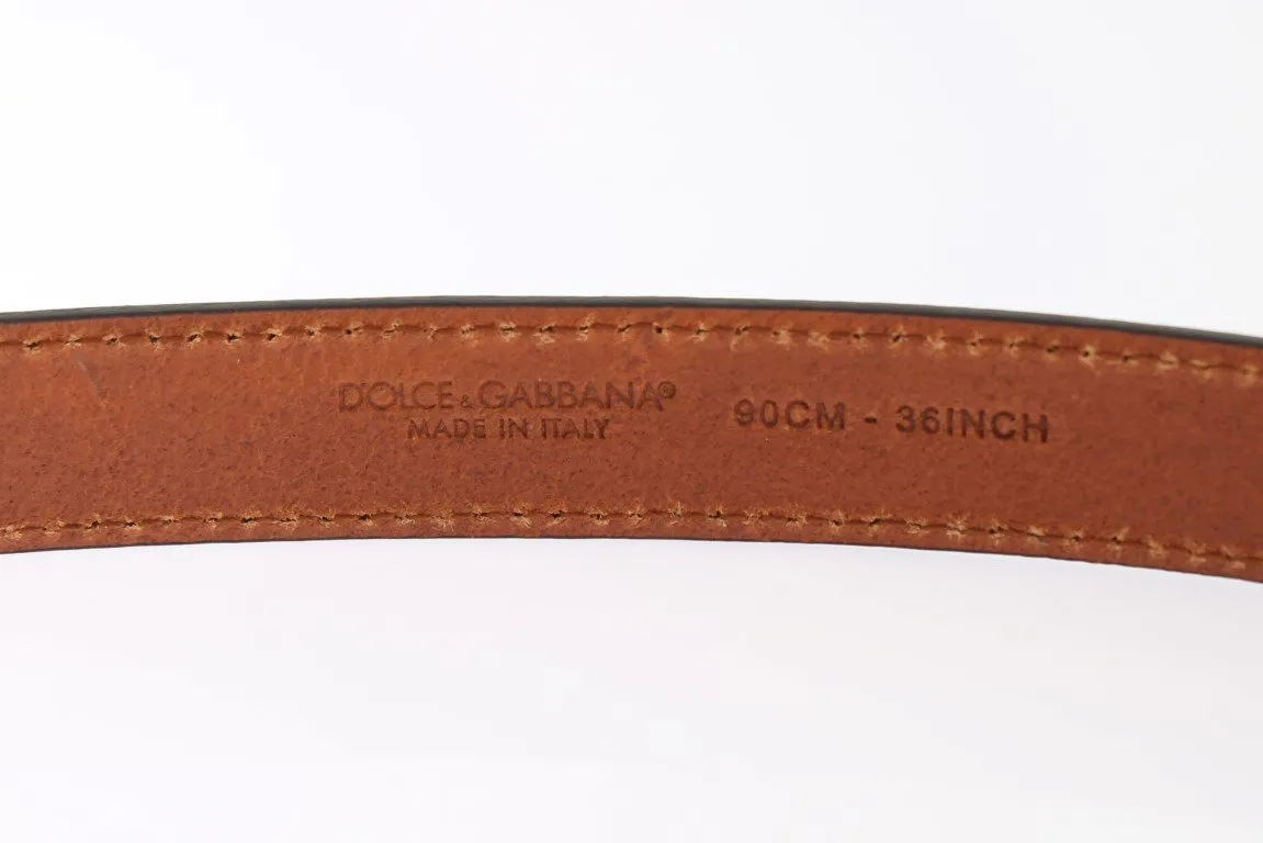 Brown Leopard Print Silver Buckle Belt