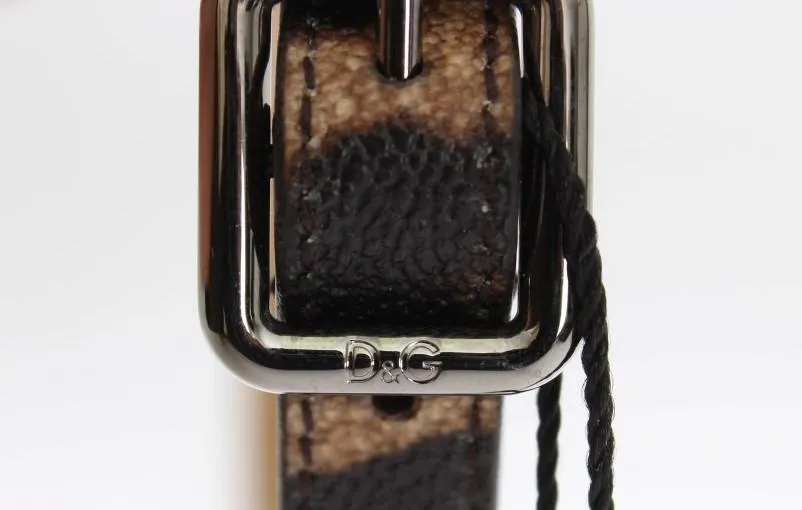 Brown Leopard Silver Buckle Belt