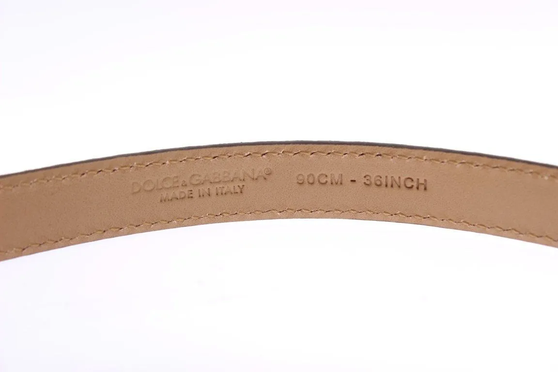 Brown Leopard Silver Buckle Belt