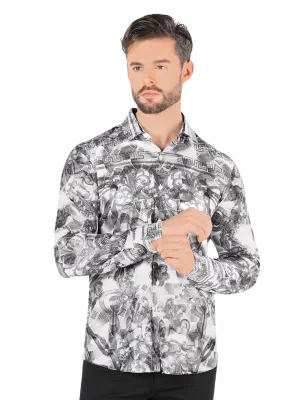 Camisa Casual Manga Larga Estampada para Hombre 'Montero' - ID: 0798