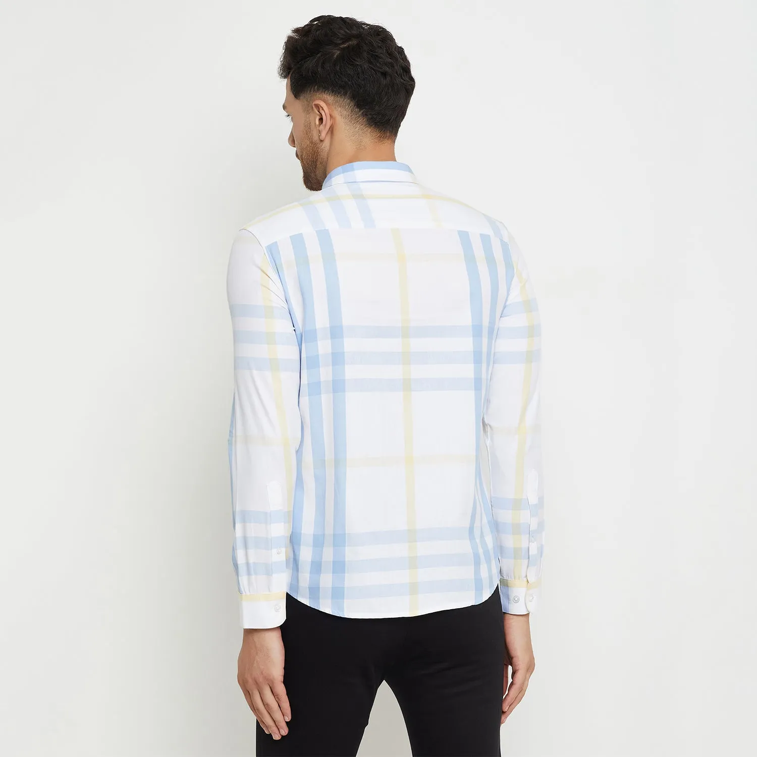 Camla Barcelona Colourblocked White Shirt For Men