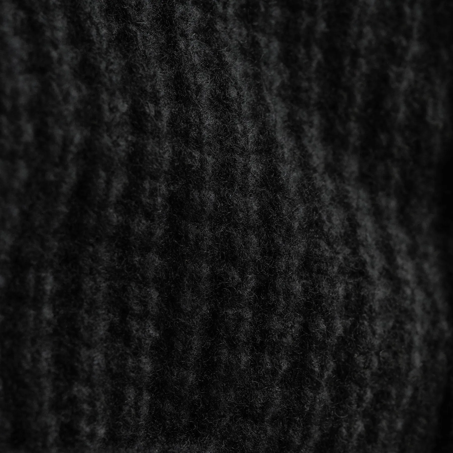 Cashmere Knit Waffle Cardigan - True Black