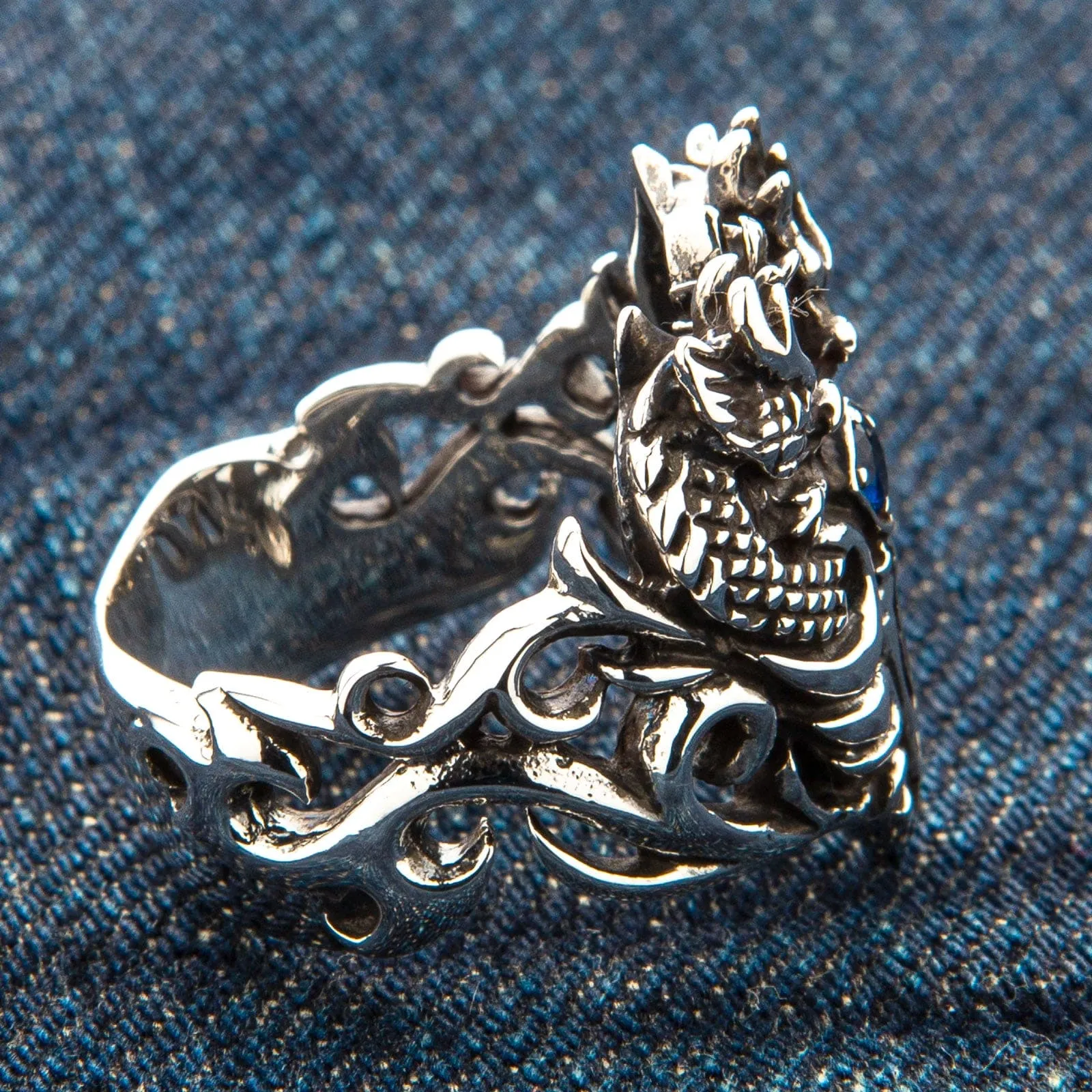 Celtic Dragon Sterling Silver Medieval Gothic Ring