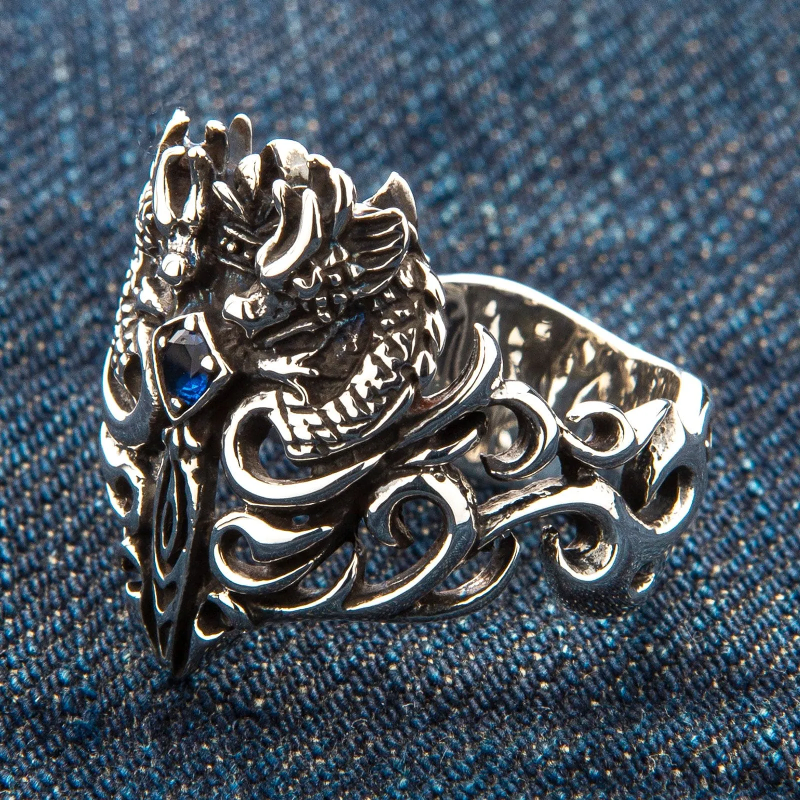 Celtic Dragon Sterling Silver Medieval Gothic Ring