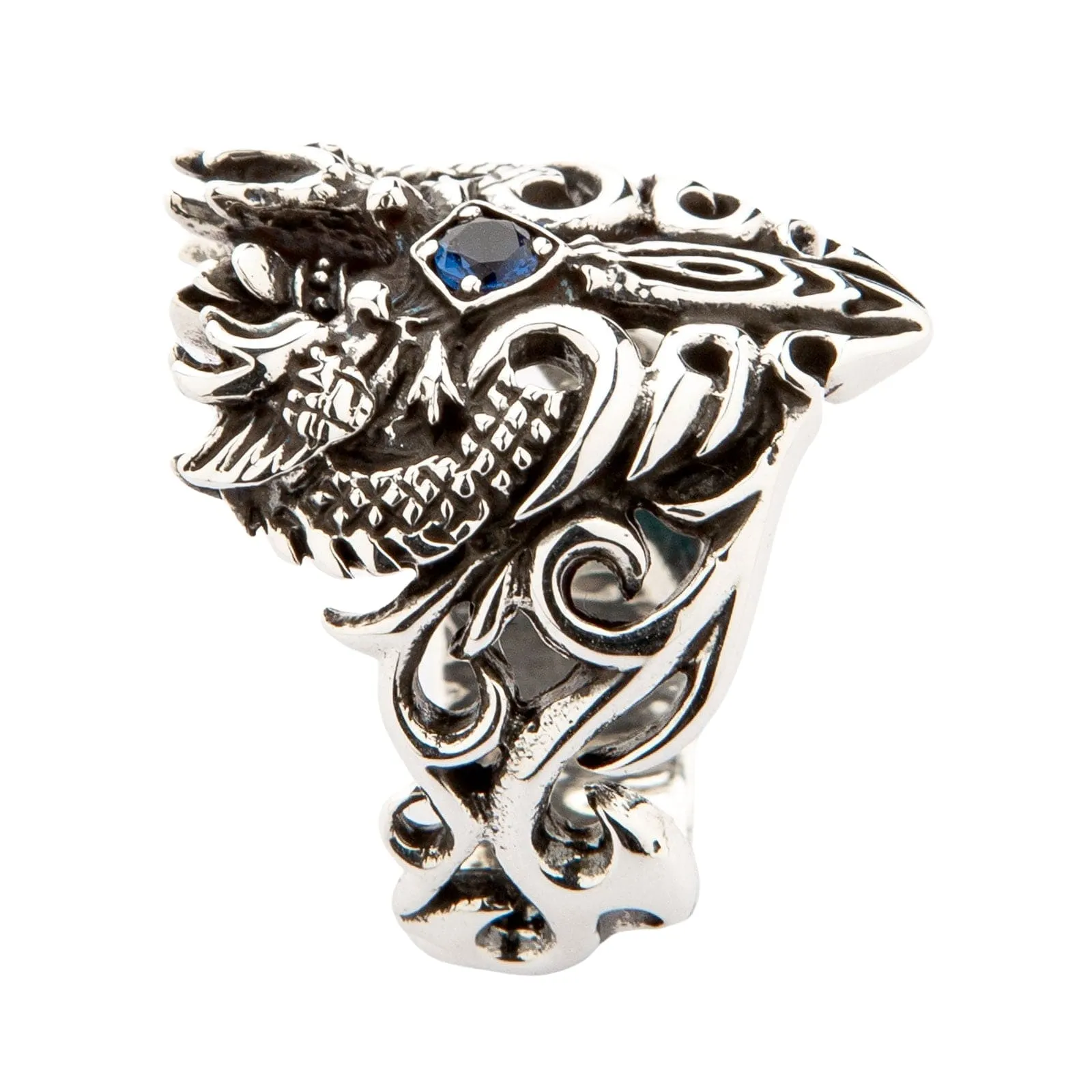Celtic Dragon Sterling Silver Medieval Gothic Ring