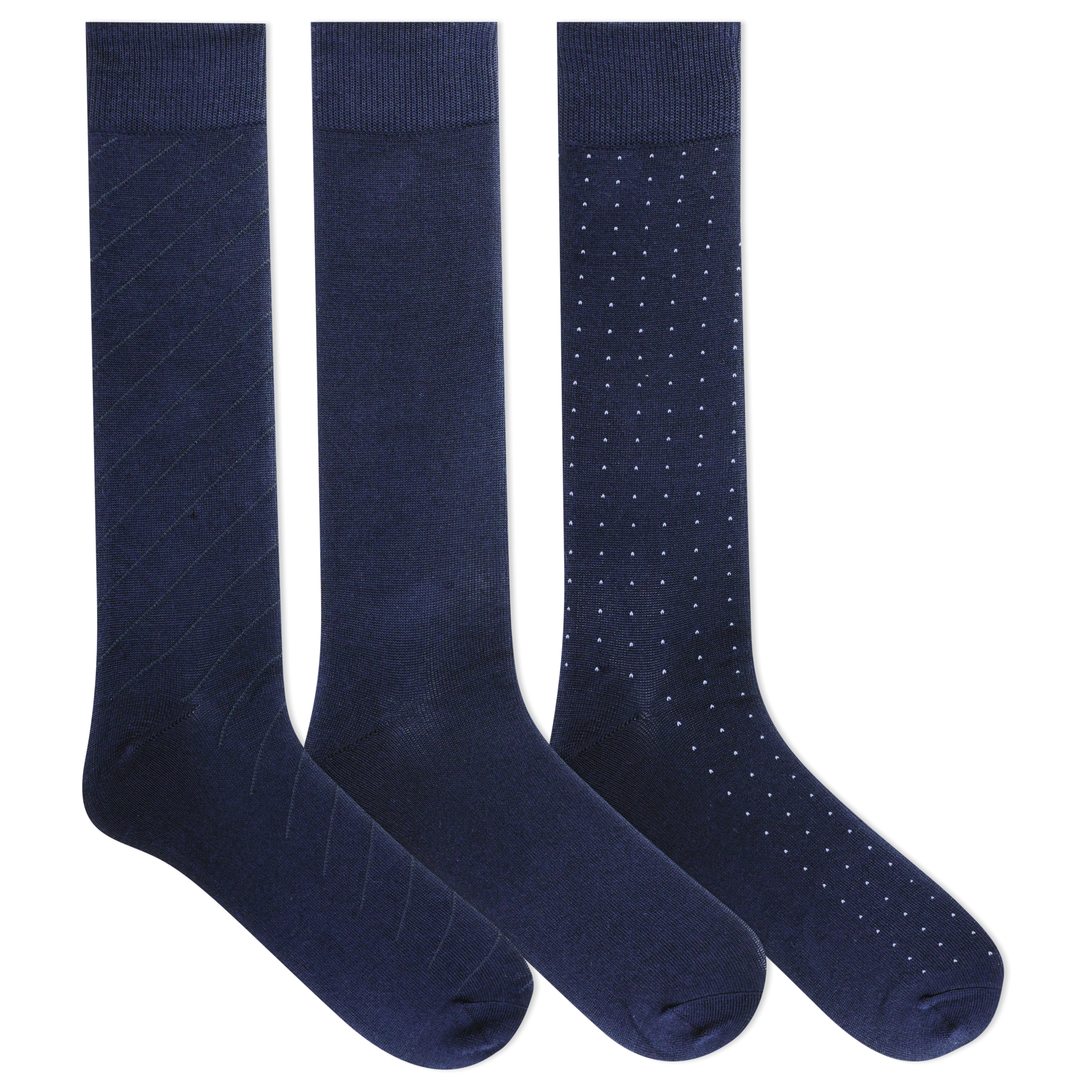 Chaps Men's Diagonal Pin Stripe Dress Crew Socks 3 Pair