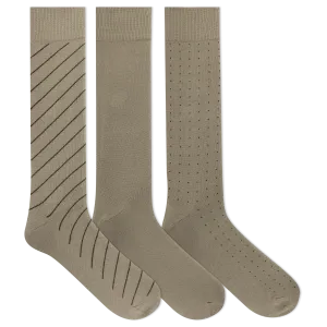 Chaps Men's Diagonal Pin Stripe Dress Crew Socks 3 Pair