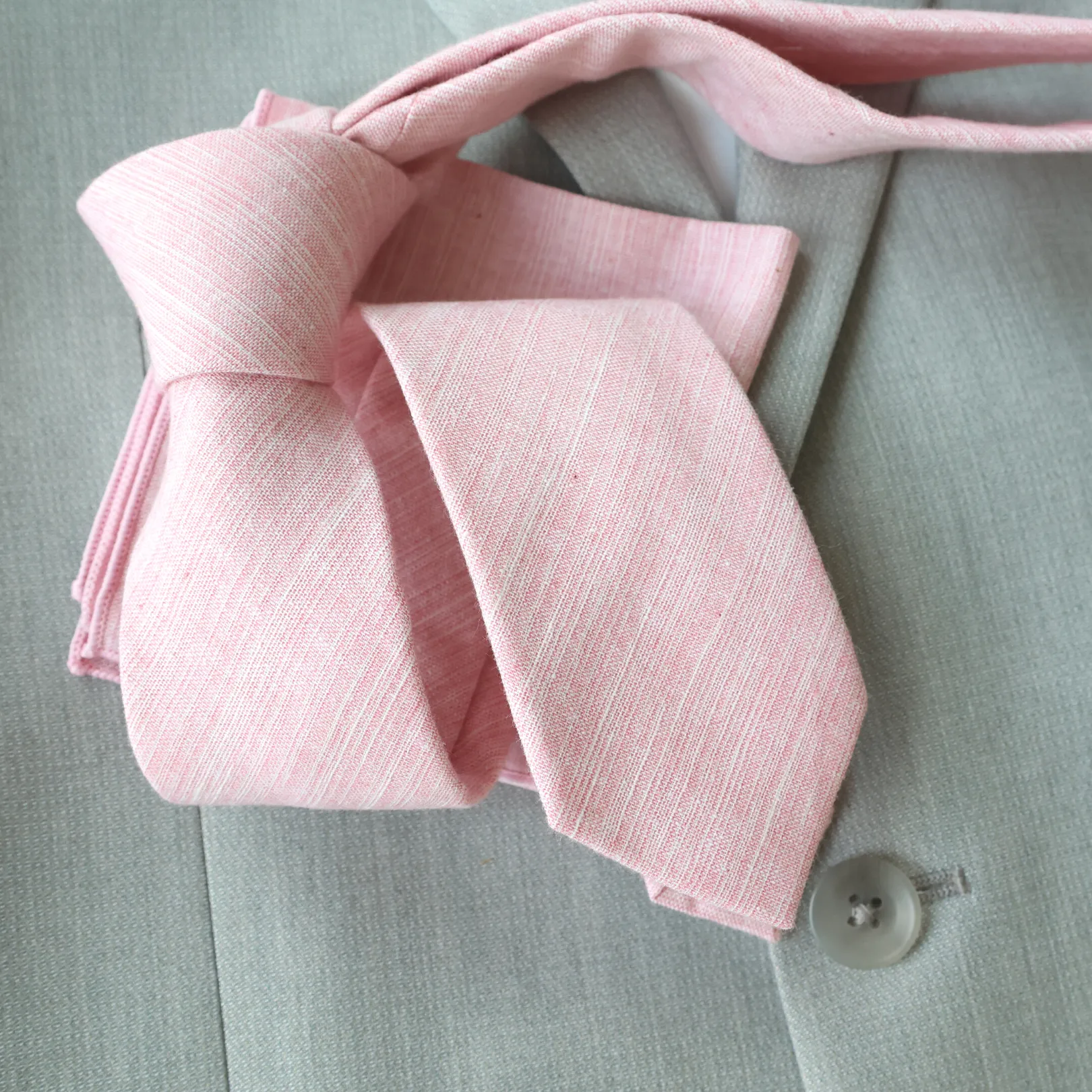 Charlie Blush Pink Linen Tie