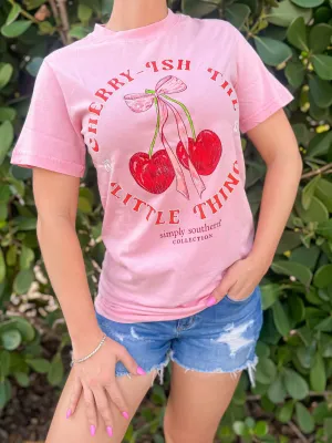 'Cherry-ish The Little Things' Mineral Wash Short Sleeve Tee by Simply Southern (Ships Mid-March)