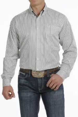 CINCH MEN'S TENCEL STRIPE BUTTON-DOWN WESTERN SHIRT - BLUE/WHITE