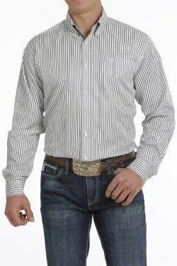 CINCH MEN'S TENCEL STRIPE BUTTON-DOWN WESTERN SHIRT - BLUE/WHITE