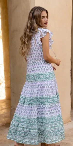 Cinched Flirty Midi Dress in Bloom Lilac