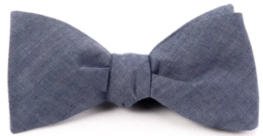 Classic Chambray Warm Blue Bow Tie