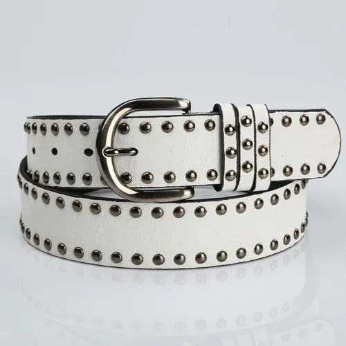 Classic Punk Rivet Belt of Faux Leather