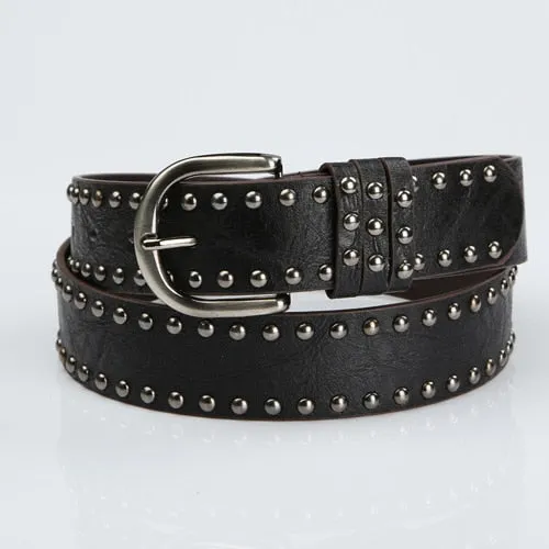 Classic Punk Rivet Belt of Faux Leather