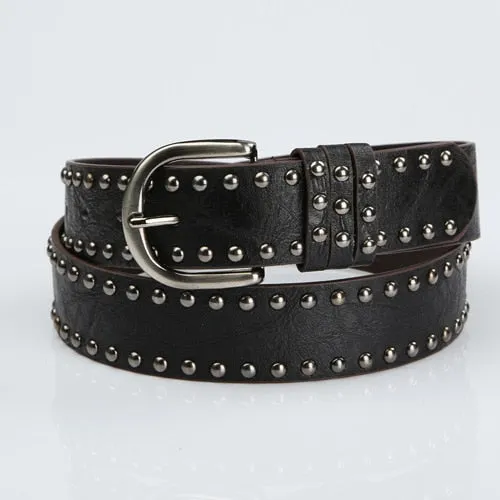 Classic Punk Rivet Belt of Faux Leather