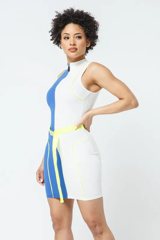 Color Block Mini Dress