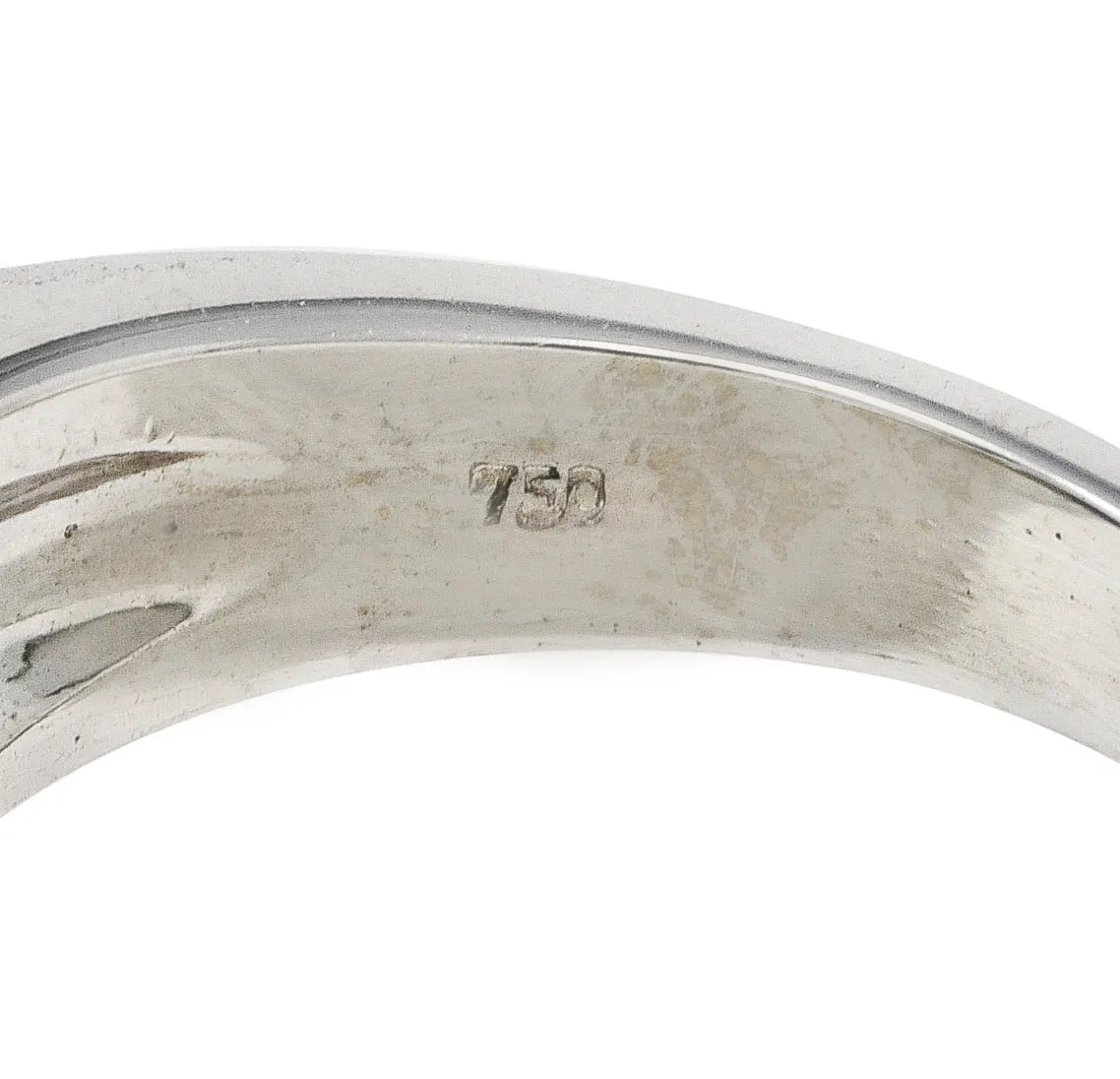 Contemporary 1.50 CTW Sapphire Diamond 18 Karat White Gold Men's Gypsy Ring