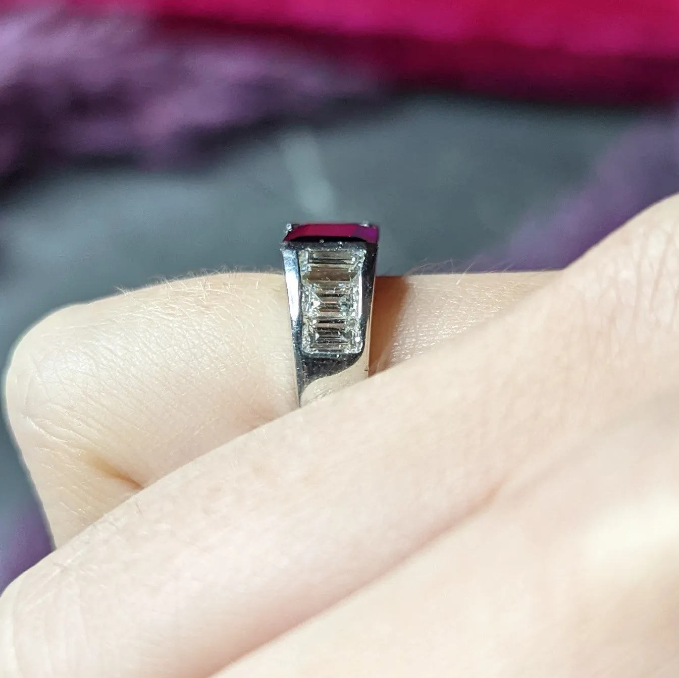 Contemporary 3.32 CTW Sapphire Diamond Platinum Unisex Band Ring