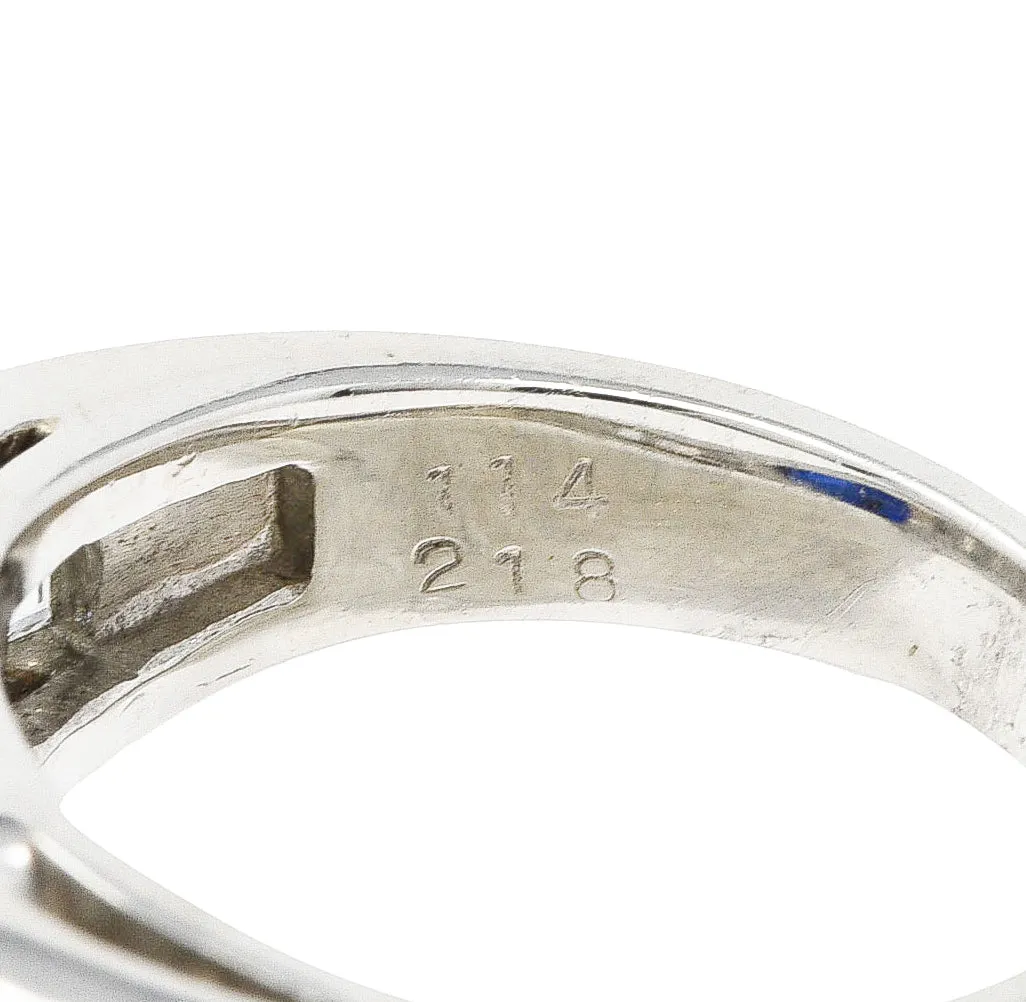 Contemporary 3.32 CTW Sapphire Diamond Platinum Unisex Band Ring