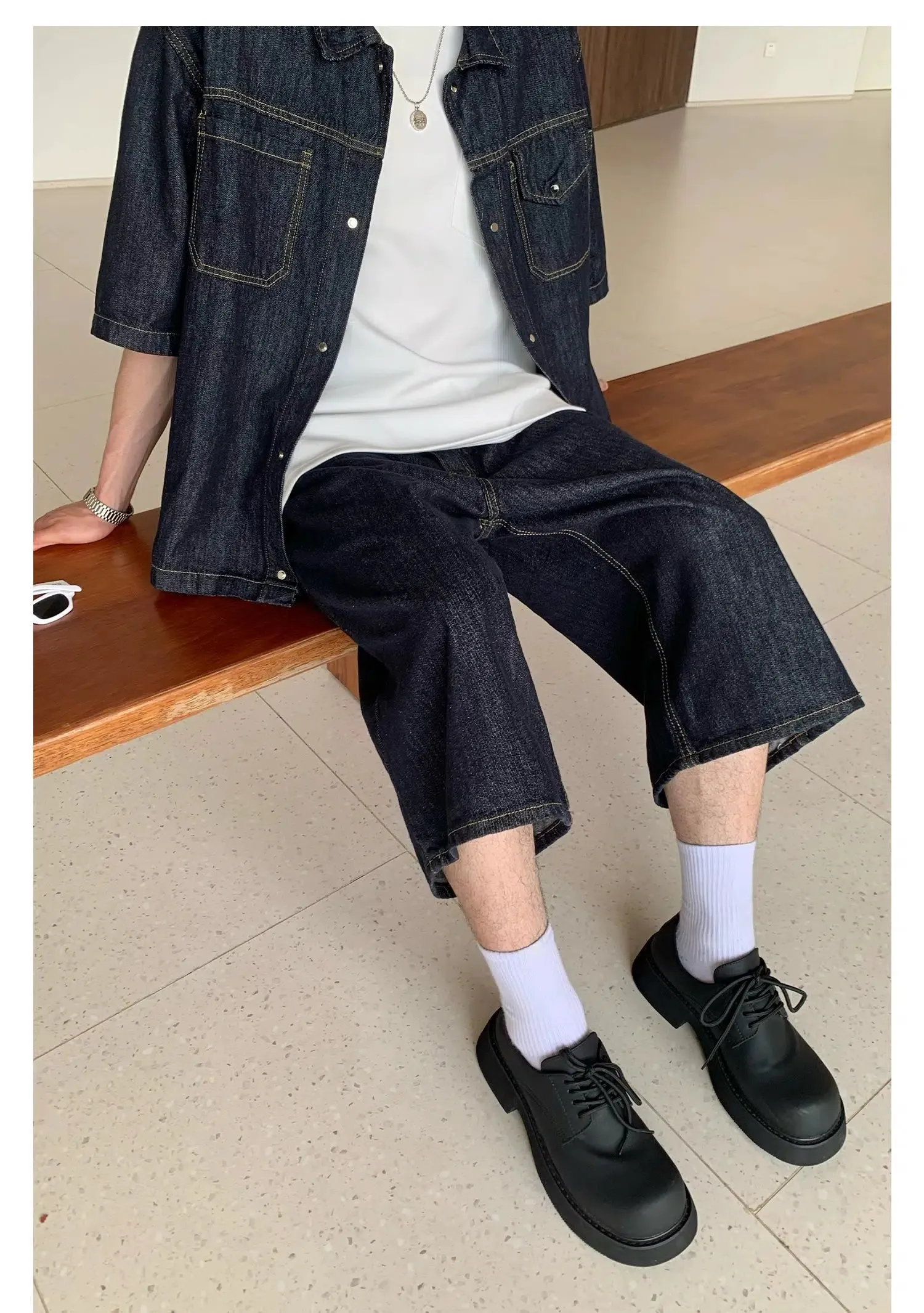 Contemporary Denim Two-Piece Casual Suit