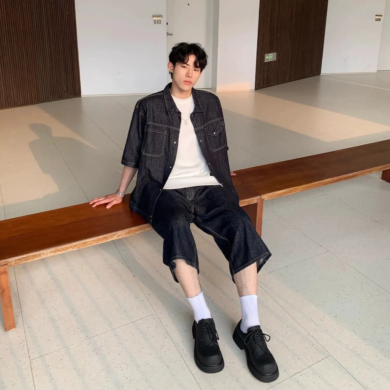 Contemporary Denim Two-Piece Casual Suit