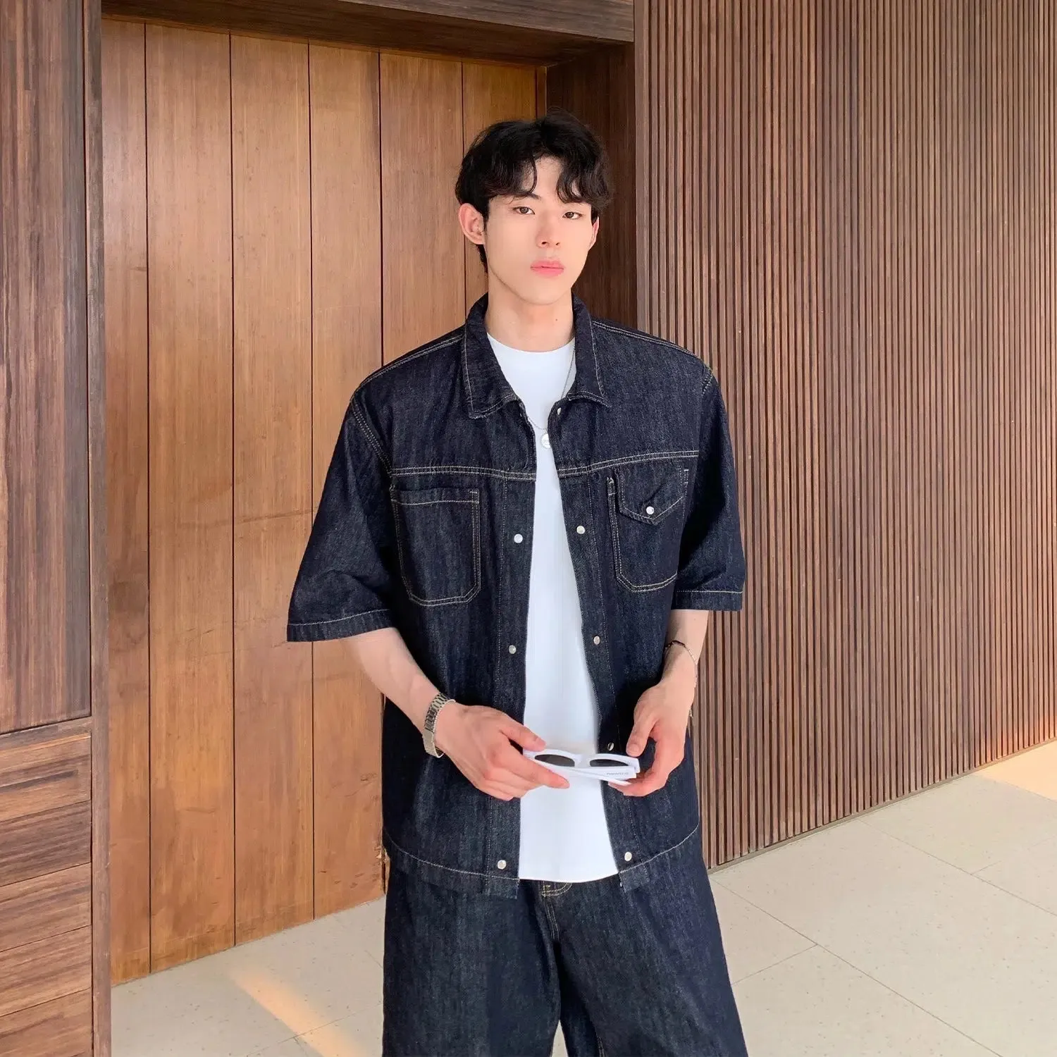 Contemporary Denim Two-Piece Casual Suit