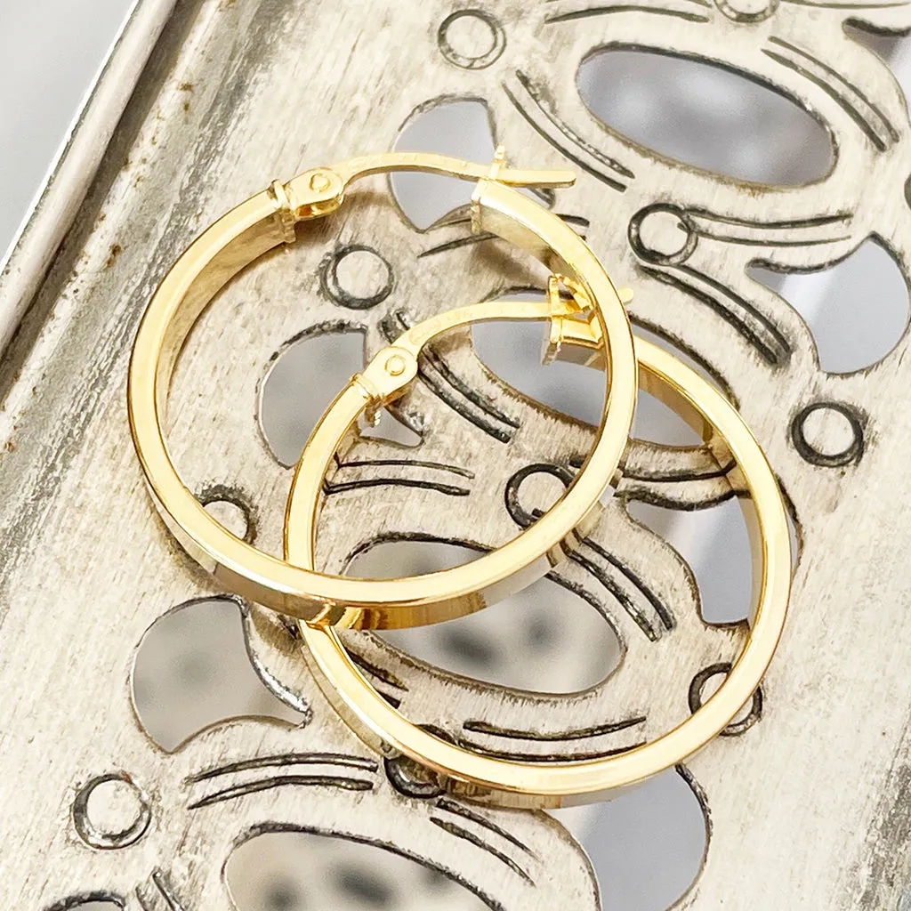 Contemporary Solid Flat Fronted Hoops 20mm