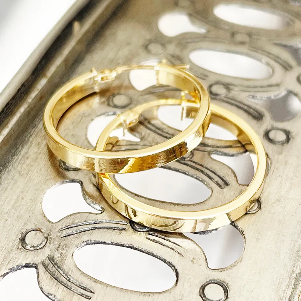 Contemporary Solid Flat Fronted Hoops 20mm