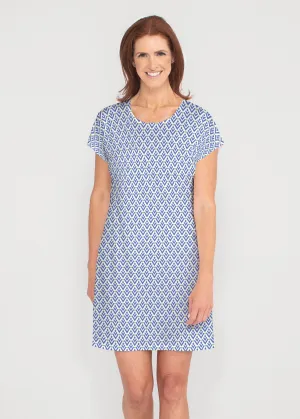 Cosmo Geo (13568) ~ French Terry Short Sleeve Crew Dress