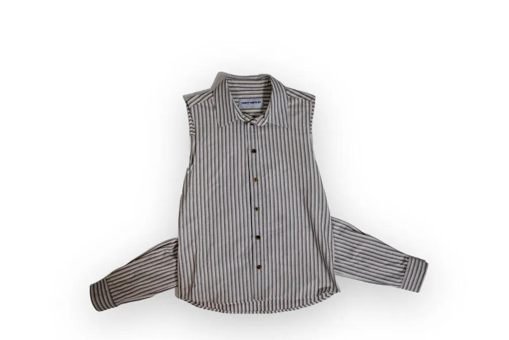 Cotton Cashmere Sleeveless Button Up