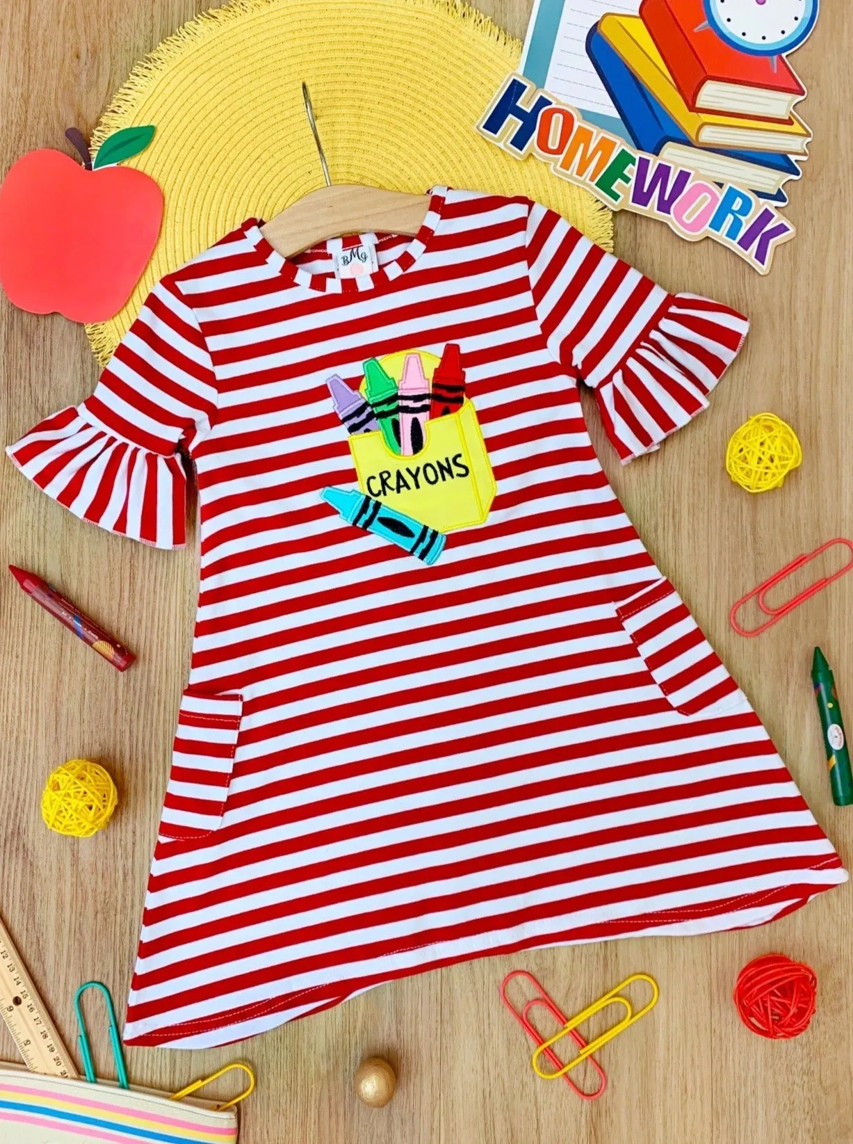 Crayon Cuteness Striped Pocket Dress