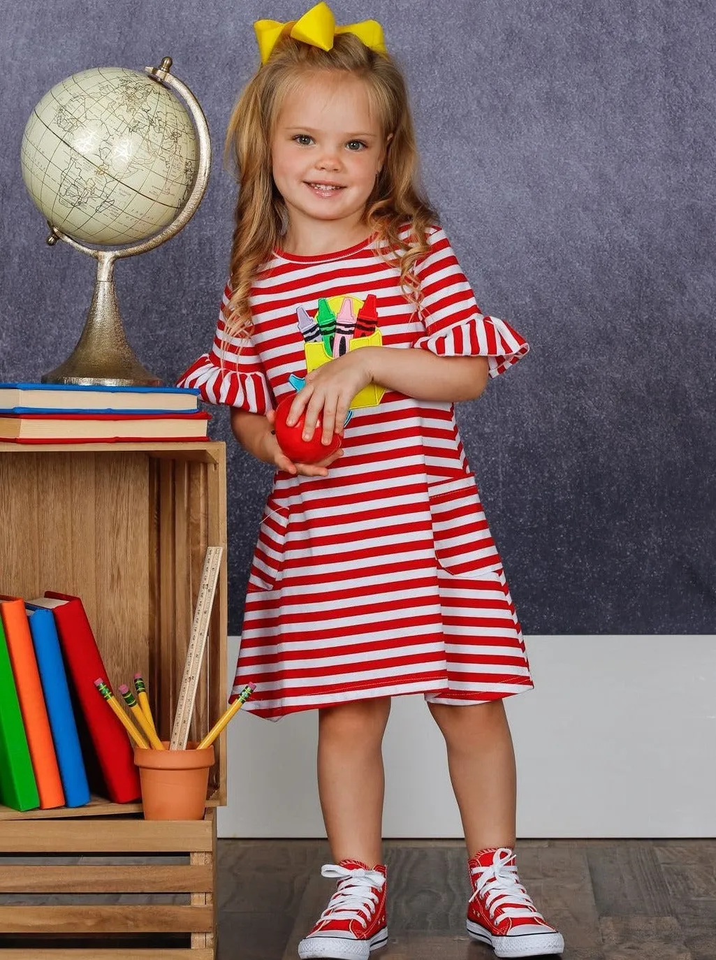 Crayon Cuteness Striped Pocket Dress