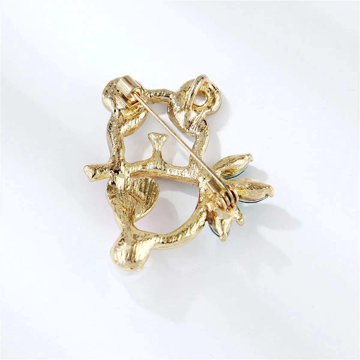 Crystal & Cubic Zirconia Pearl 18K Gold-Plated Openwork Panda Brooch