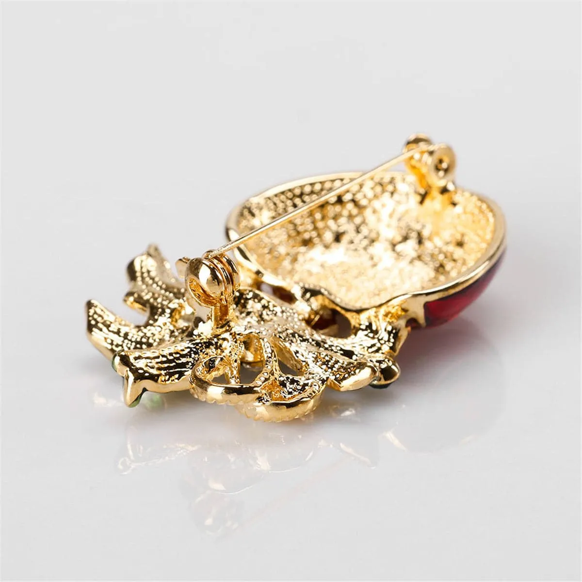 Cubic Zirconia & 18K Gold-Plated Botany Ornament Brooch