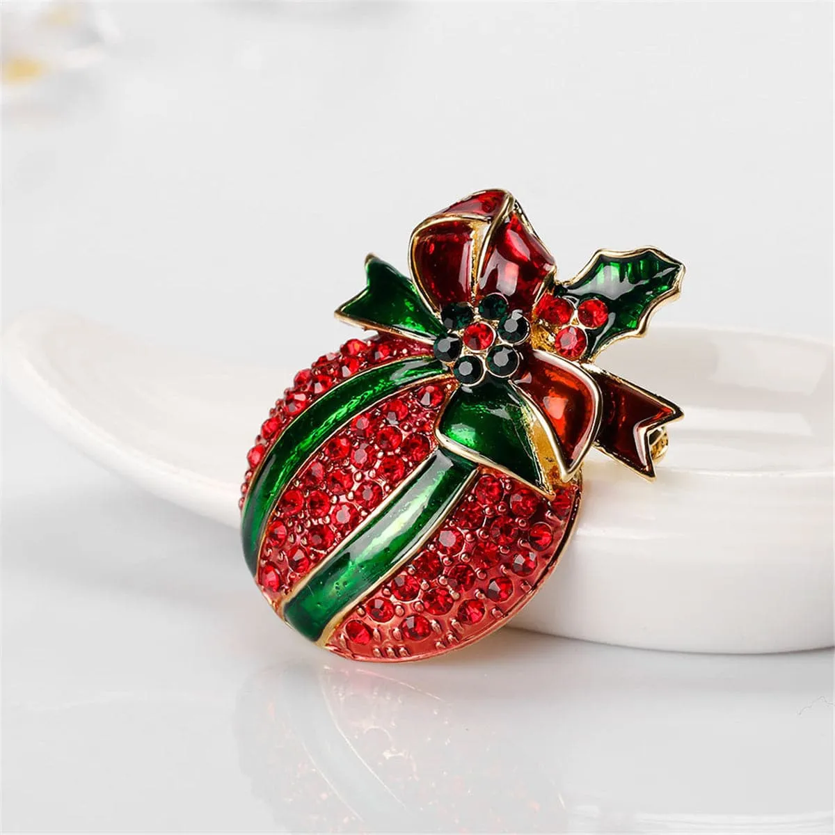 Cubic Zirconia & 18K Gold-Plated Botany Ornament Brooch