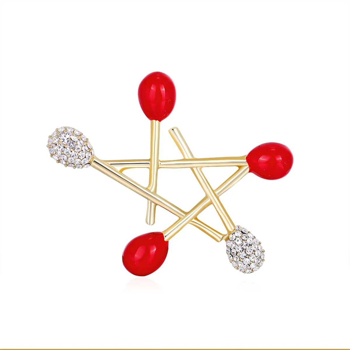 Cubic Zirconia & Gold-Plated Star Brooch