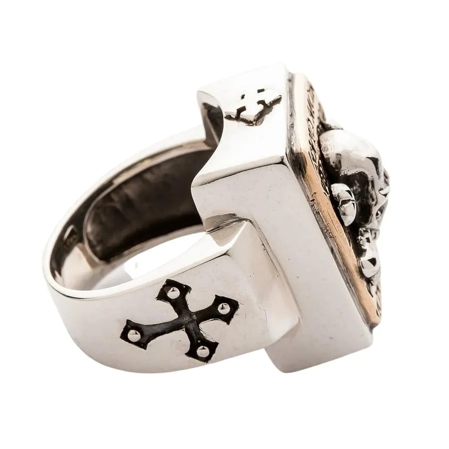 Designer Skull Crossbones Sterling Silver Ring