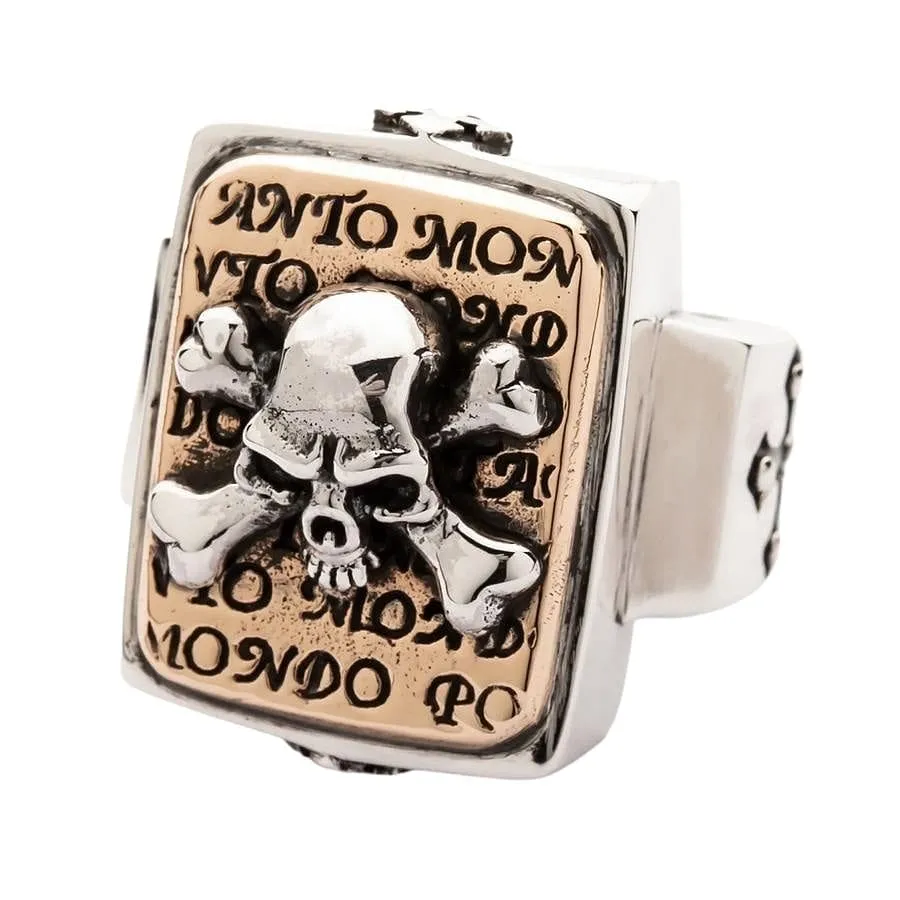 Designer Skull Crossbones Sterling Silver Ring