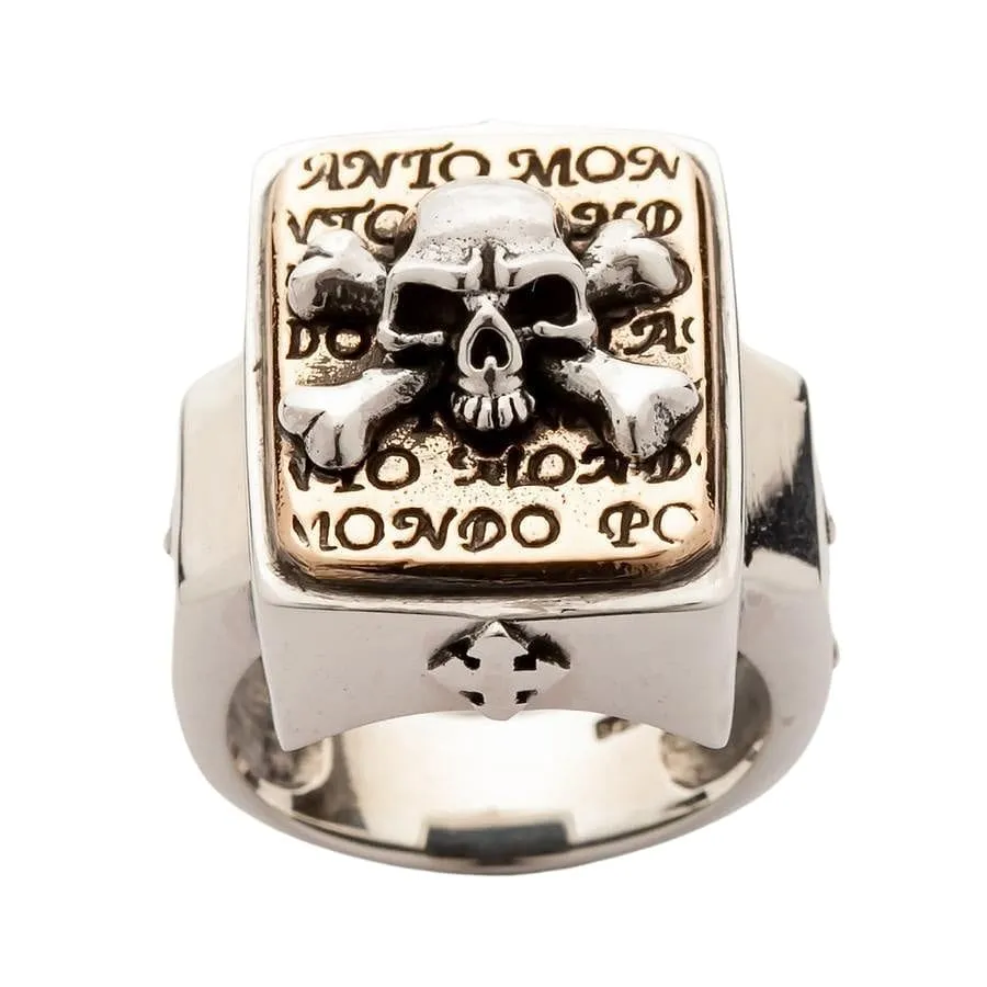 Designer Skull Crossbones Sterling Silver Ring