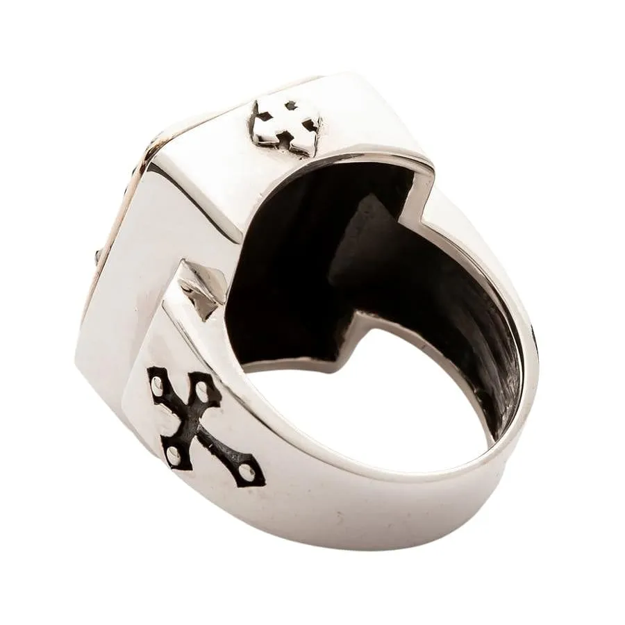 Designer Skull Crossbones Sterling Silver Ring