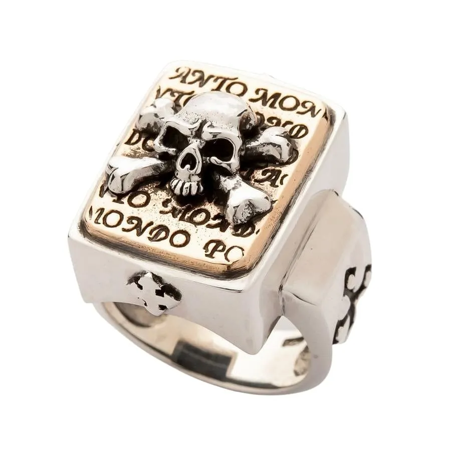 Designer Skull Crossbones Sterling Silver Ring