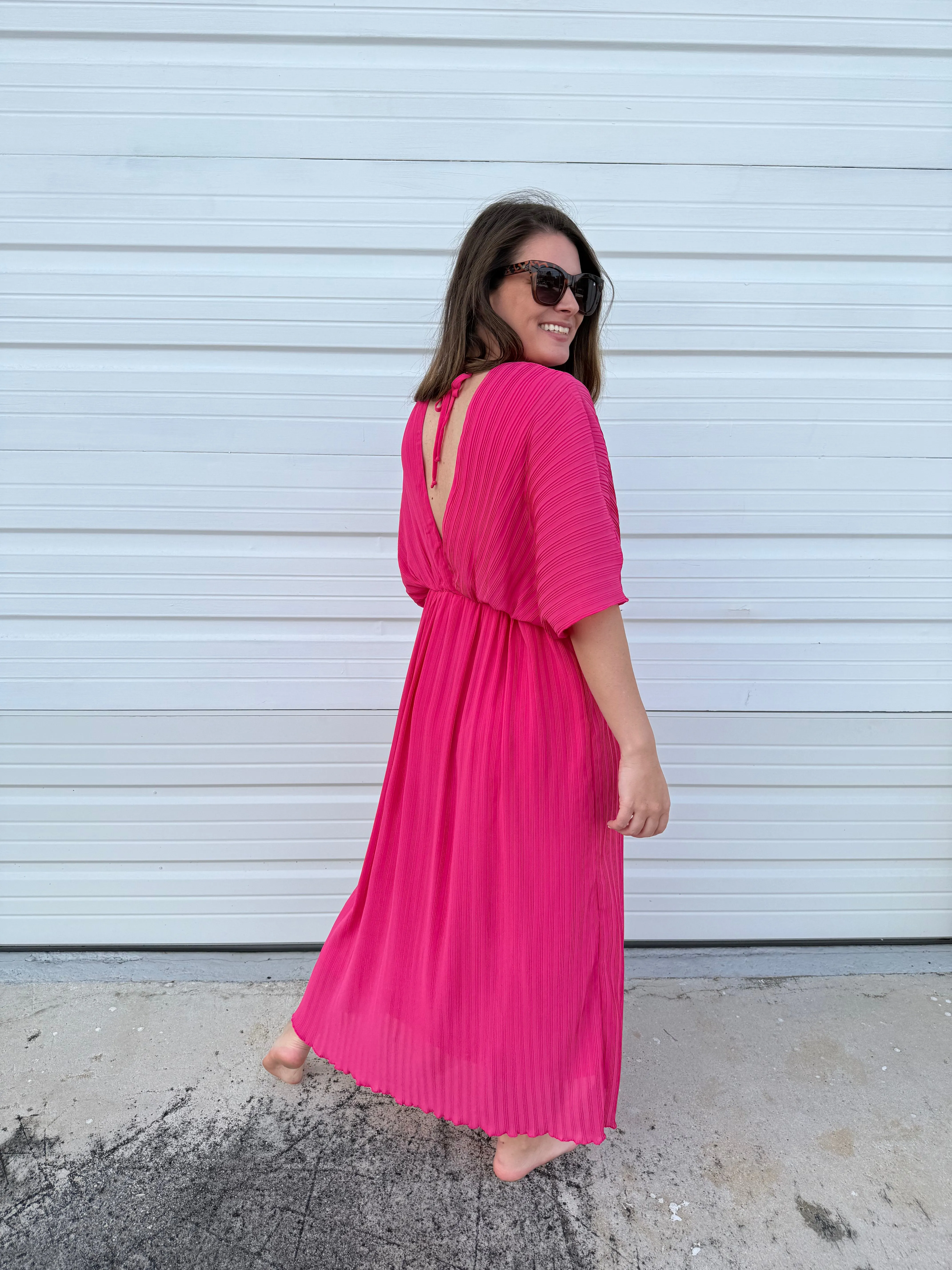 DOORBUSTER: Draped Maxi Dress - Fuchsia by Sew In Love (Ships in 2-3 Weeks)