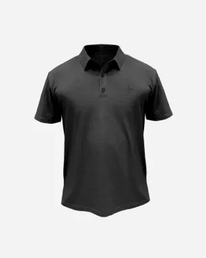 Emb Wool Men's Polo - Dark Grey