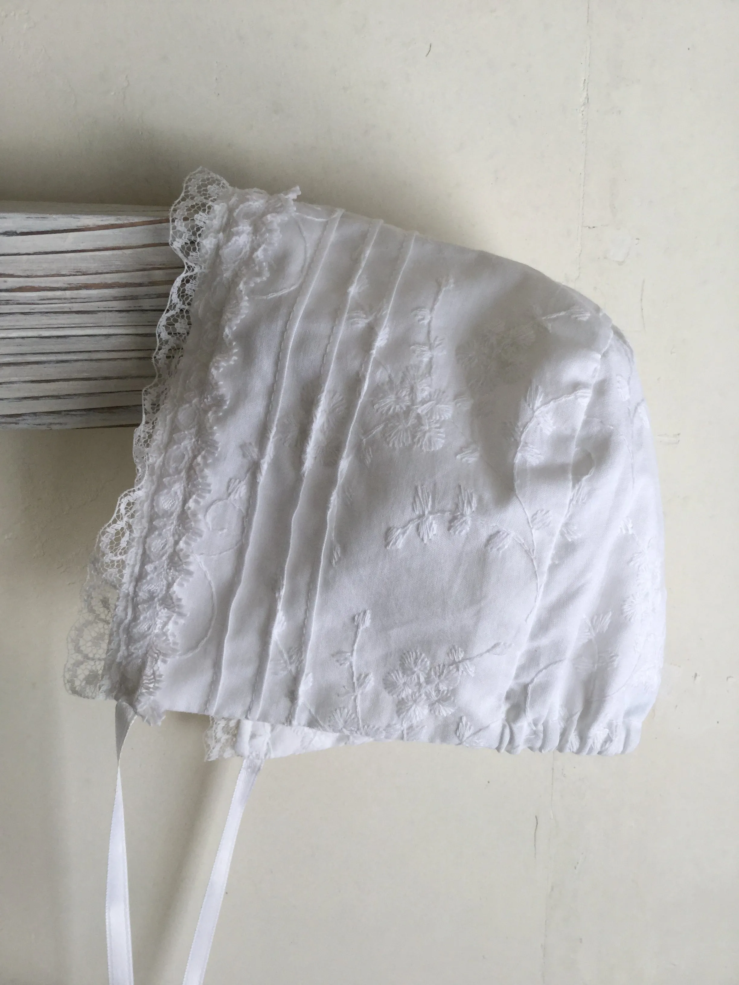 Embroidered Christening Gown with Bonnet