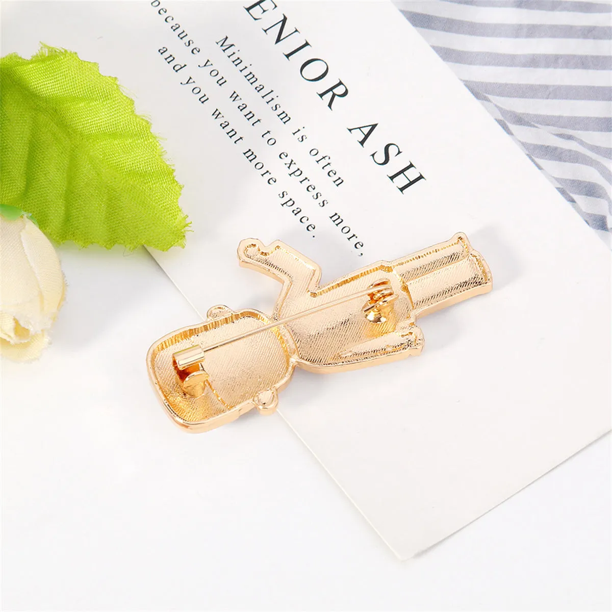 Enamel & 18K Gold-Plated Doctor Brooch